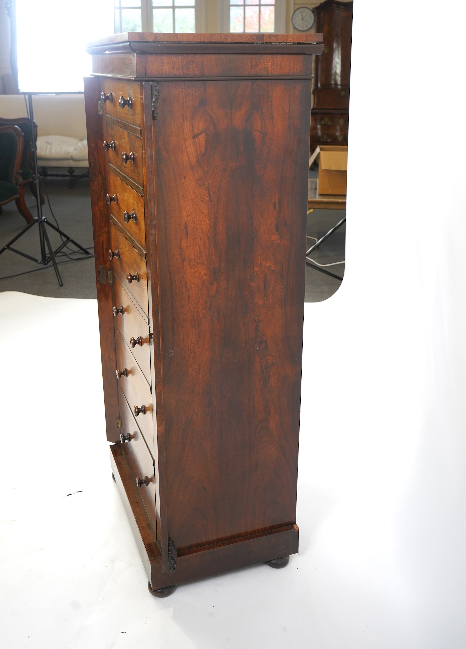 A Victorian rosewood Wellington chest